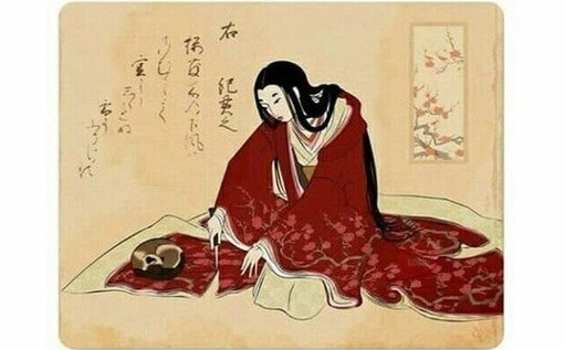 Старинная японская гравюра «Женщина срезает часть кимоно чтобы не разбудить кота»