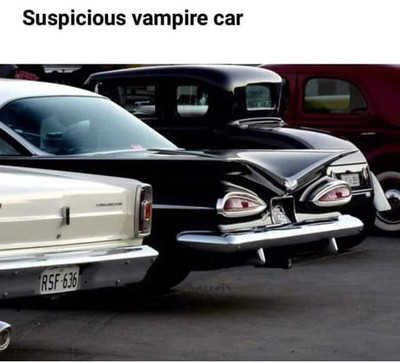 Suspicious vampire car.
