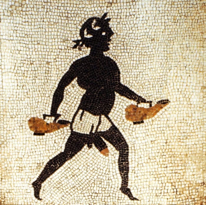 Римская мозаика от входа в кальдарий в доме Менандра в Помпеях.