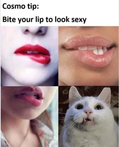 Совет: 
Прикуси губу, чтобы выглядеть сексуально.