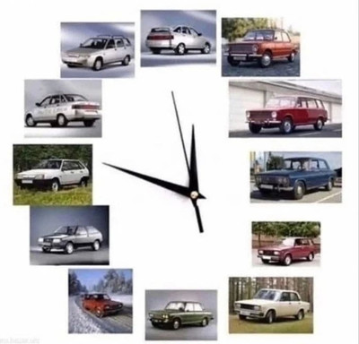 Самые понятные часы с изображением всего модельного ряда автоВАЗа.