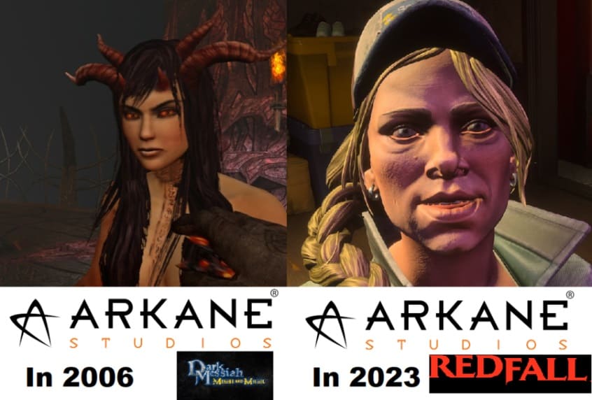 Графика в компьютерной игре ARKANE 2006 и ARKANE 2023.