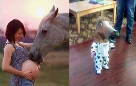 *Когда конь поцеловал тебя беременную в животик*