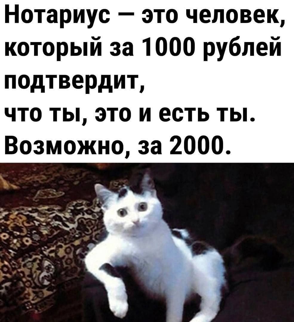 Нотариус — это человек который за 1000 рублей подтвердит, что ты, это и есть ты. Возможно, за 2000.