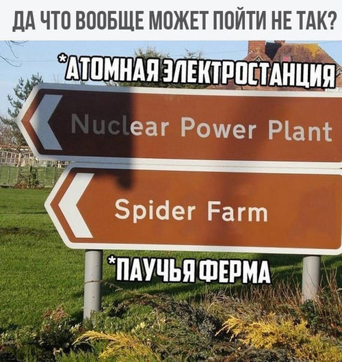 ДА ЧТО ВООБЩЕ МОЖЕТ ПОЙТИ НЕ ТАК?
<— Nuclear Power Plant (Атомная электростанция)
<— Spider Farm (Паучья ферма)