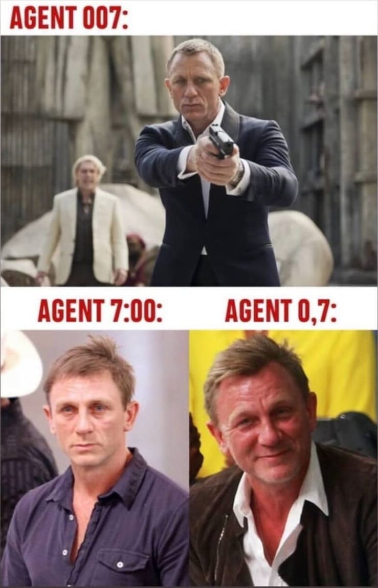 *Агент 007, Агент 7:00 и Агент 0,7*