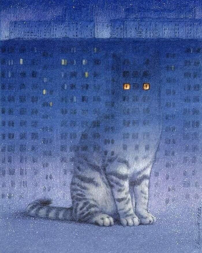 *Котобессонница*
Художник: Pawel Kuczynski