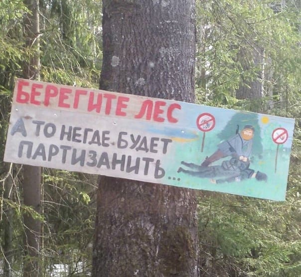 Берегите лес!
А то негде будет партизанить...