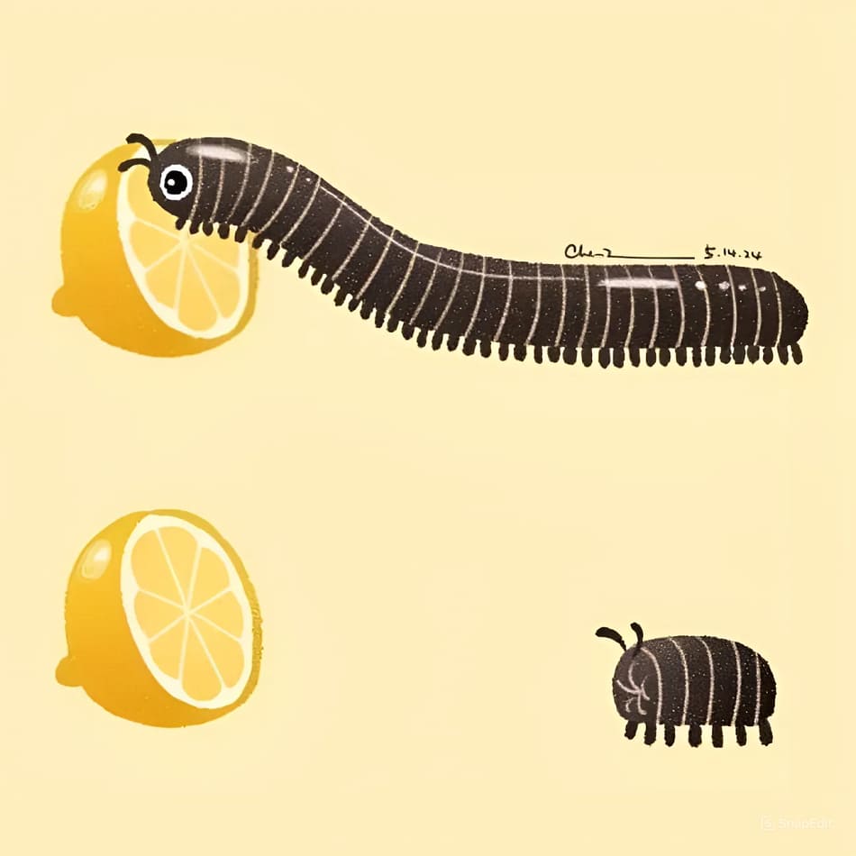 *Гусеница и лимон*