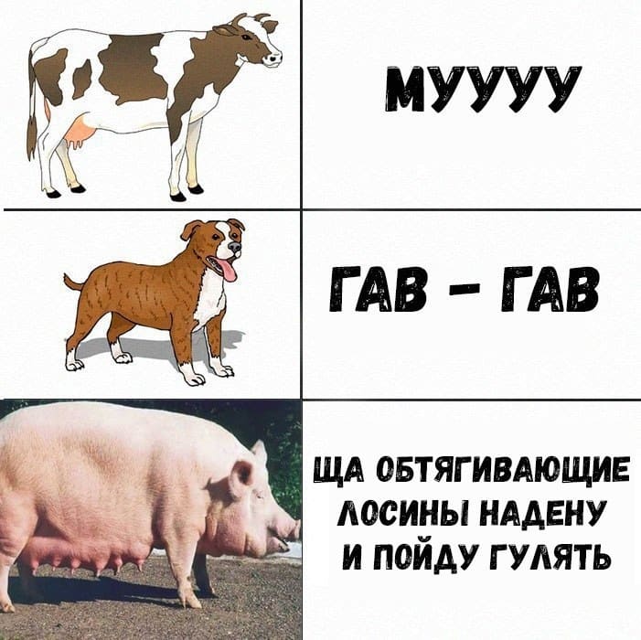 *Мууу*
*Гав-Гав*
*Ща обтягивающие лосины надену и пойду гулять*