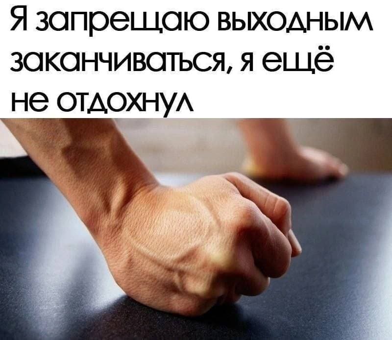 *Я запрещаю выходным заканчиваться, я ещё не отдохнул*