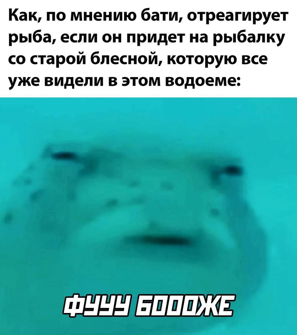 Как, по мнению бати, отреагирует рыба, если он придет на рыбалку со старой блесной, которую все уже видели в этом водоеме: *Фууу Боожжжеее*