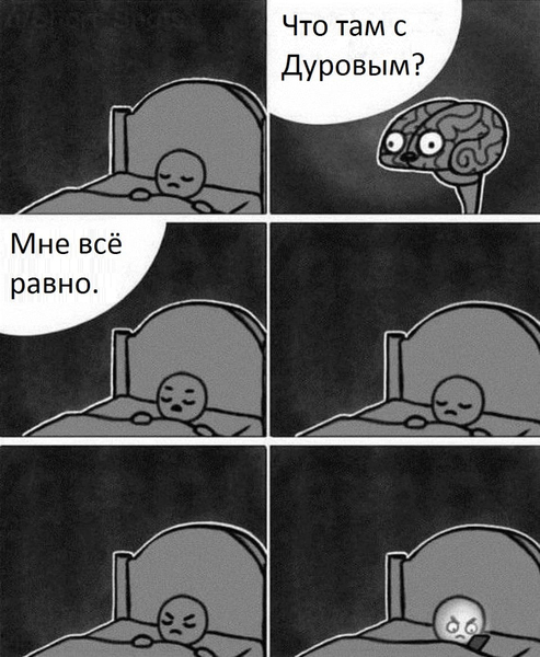 Мозг:
– Что там с Дуровым?
Я:
– Мне всё равно.