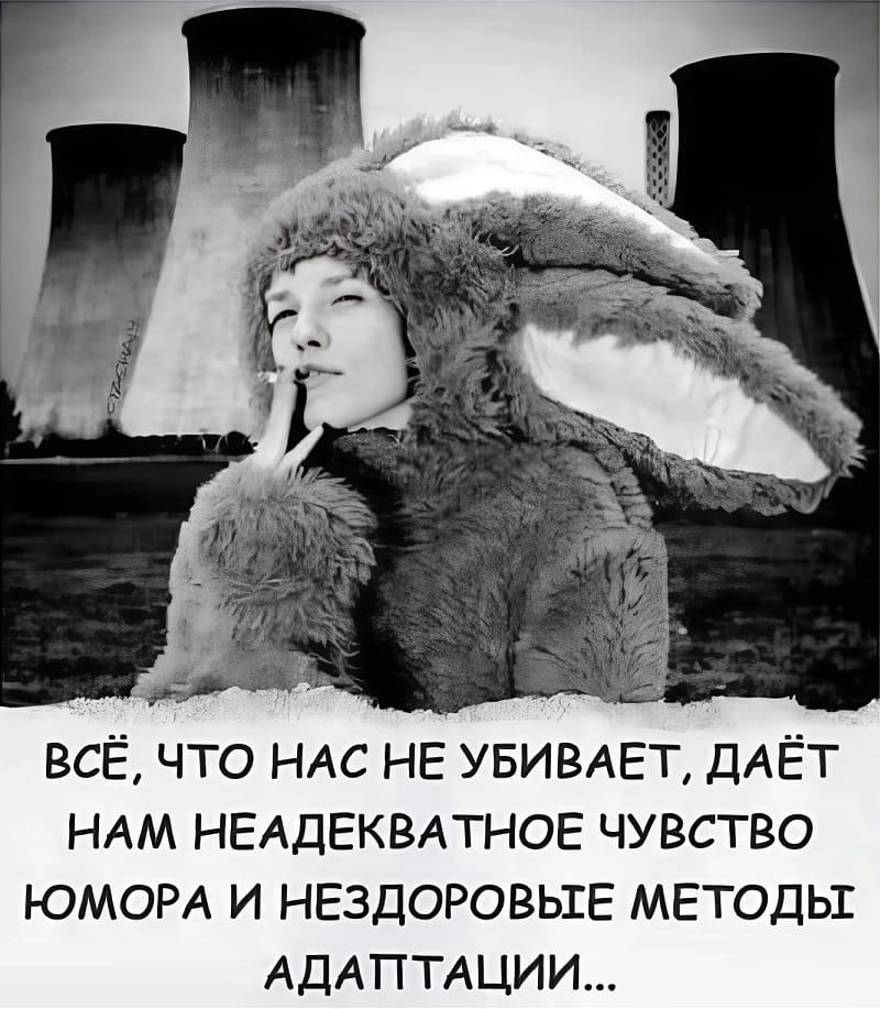 Всё, что нас не убивает — даёт нам неадекватное чувство юмора и нездоровые методы адаптации.