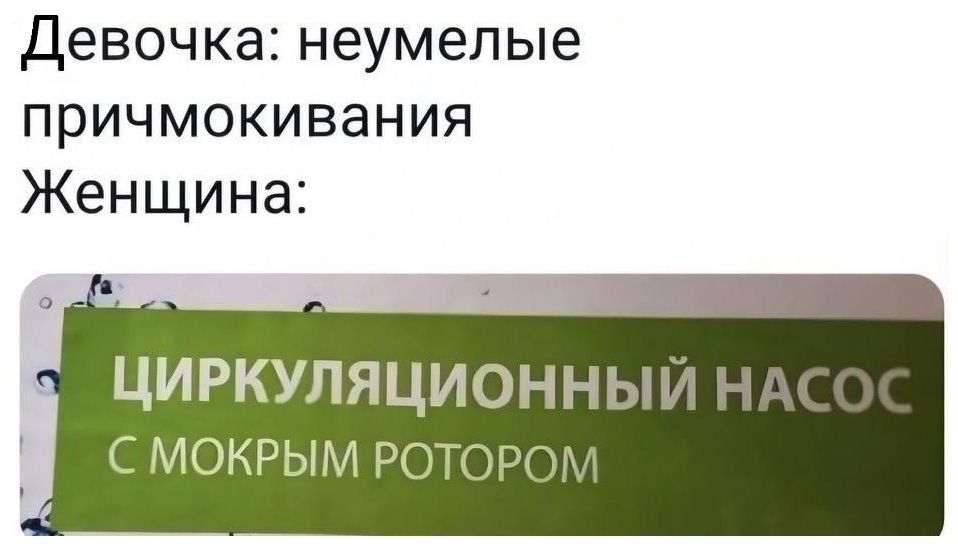 Девочка: неумелые причмокивания
Женщина: ЦИРКУЛЯЦИОННЫЙ НАСОС С МОКРЫМ РОТОРОМ