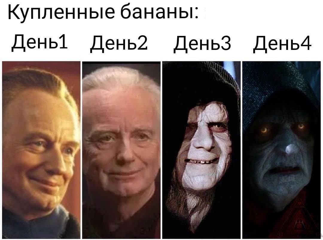 Купленные бананы: День 1 – День 4.