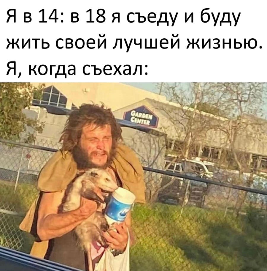 Я в 14: в 18 я съеду и буду жить своей лучшей жизнью.
*Я, когда съехал*
