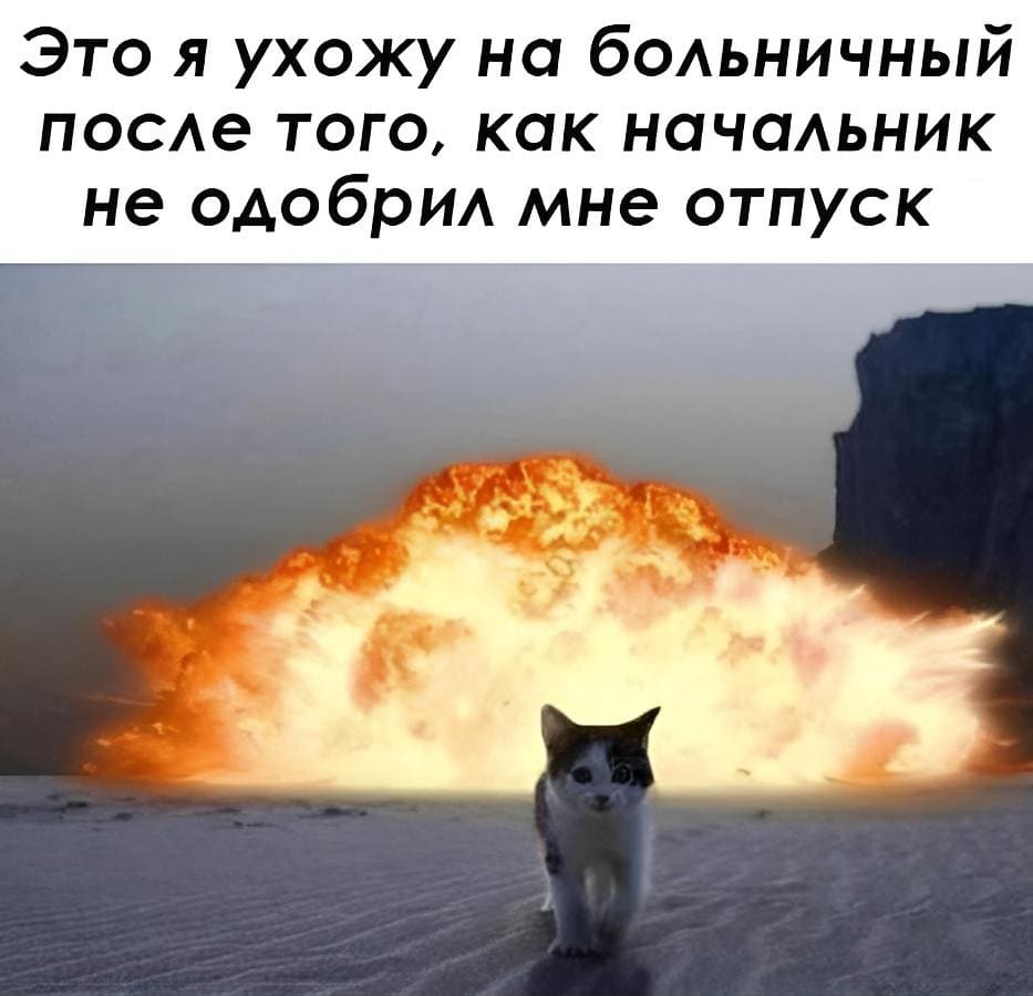 *Это я ухожу на больничный после того, как начальник не одобрил мне отпуск.*
