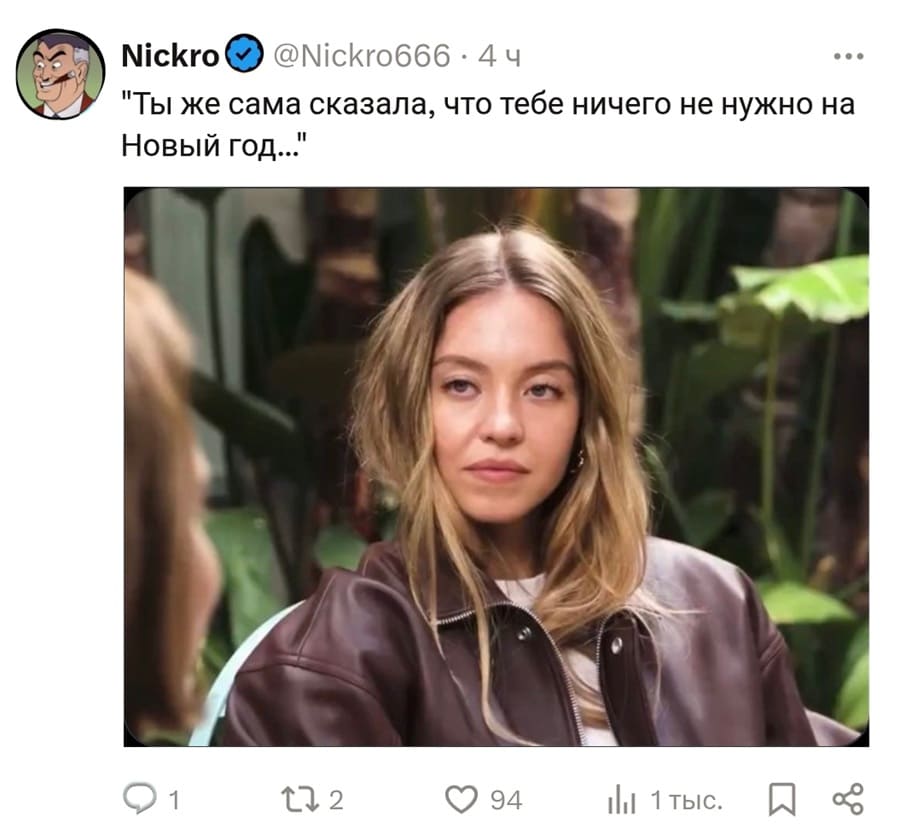 «Ты же сама сказала, что тебе ничего не нужно на Новый год...»