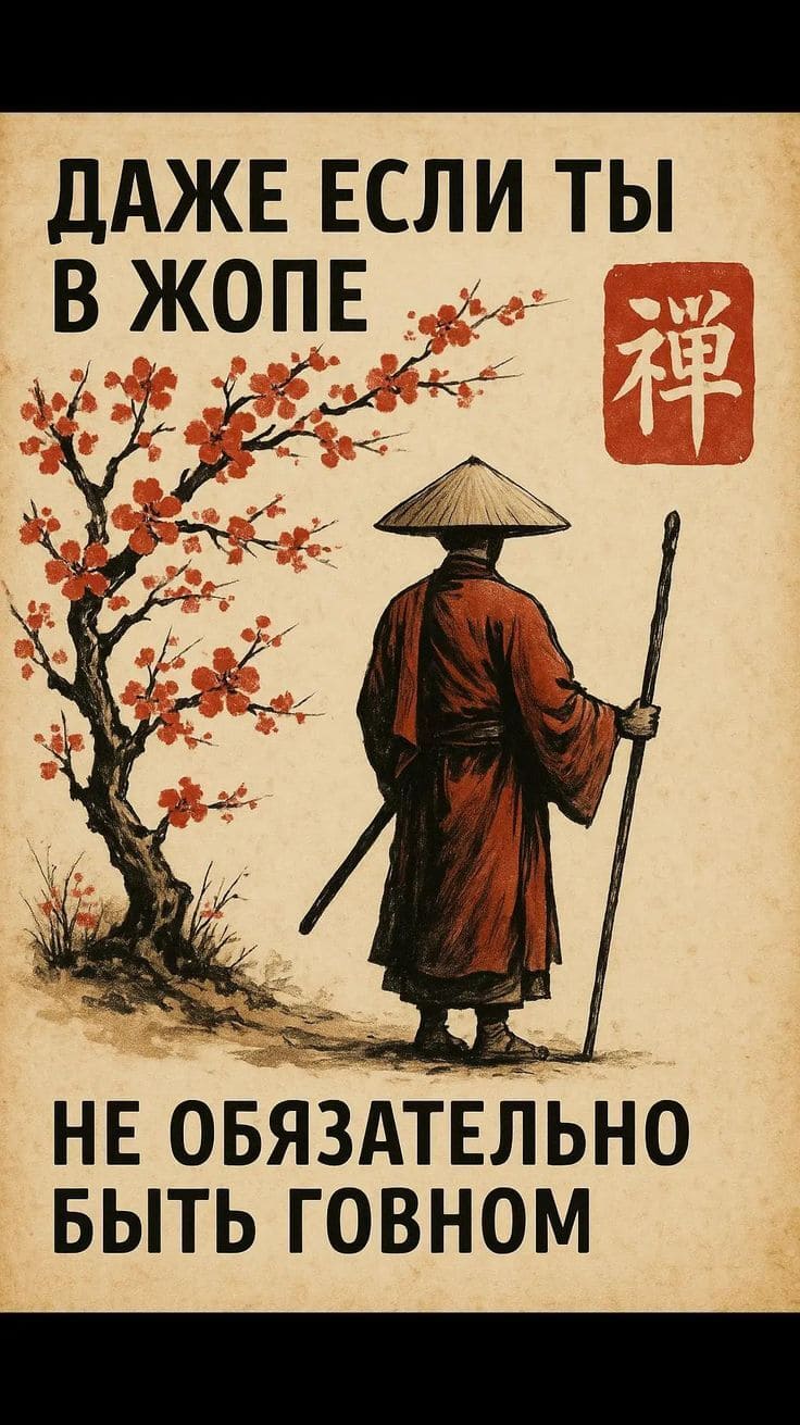 ДАЖЕ ЕСЛИ ТЫ В ЖОПЕ
НЕ ОБЯЗАТЕЛЬНО БЫТЬ ГОВНОМ