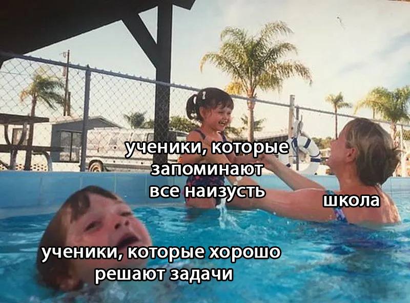 *Ученики, которые запоминают всё наизусть*
*Ученики, которые хорошо решают задачи*