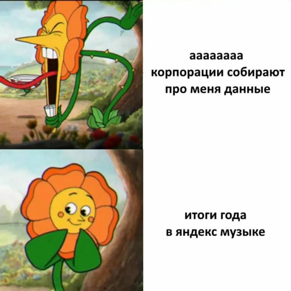 *Аааааа корпорации собирают про меня данные!*
*Итоги года в яндекс музыке*