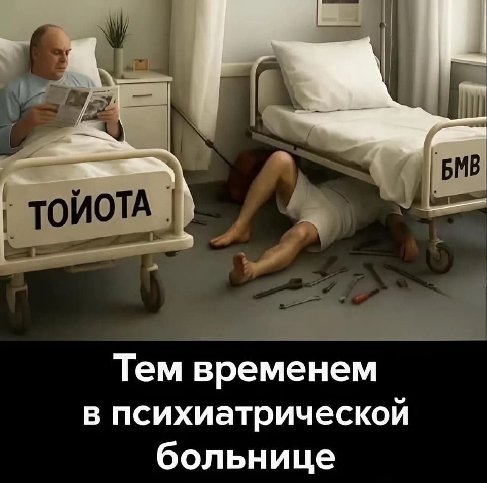 *Тем временем в психиатрической больнице*
*Тойота и БМВ*