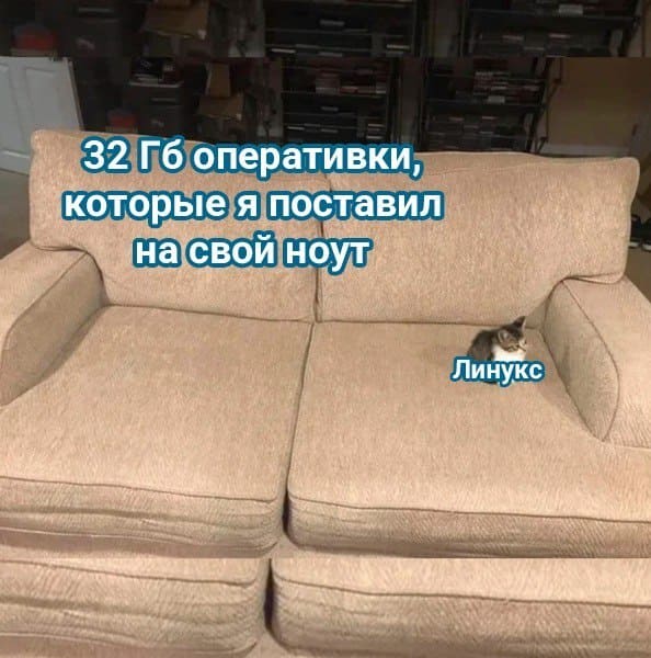 *32Гб оперативки, которые я поставил на свой ноут*
*Линукс*