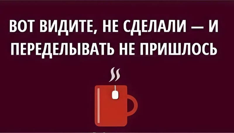 ВОТ ВИДИТЕ, НЕ СДЕЛАЛИ — И ПЕРЕДЕЛЫВАТЬ НЕ ПРИШЛОСЬ!