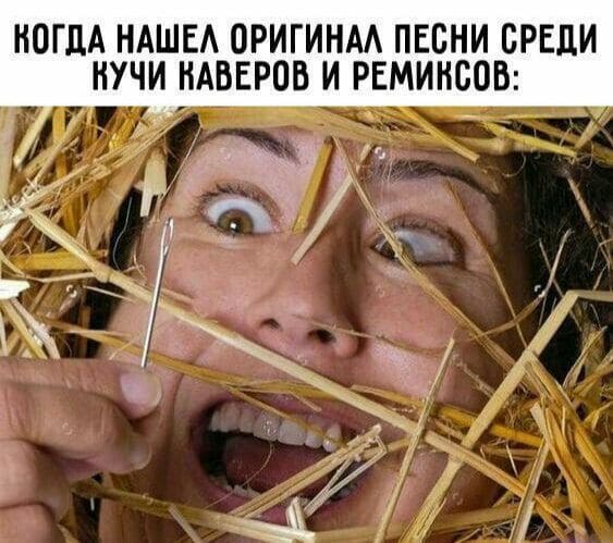 *Когда нашёл оригинал песни среди кучи каверов и ремиксов*