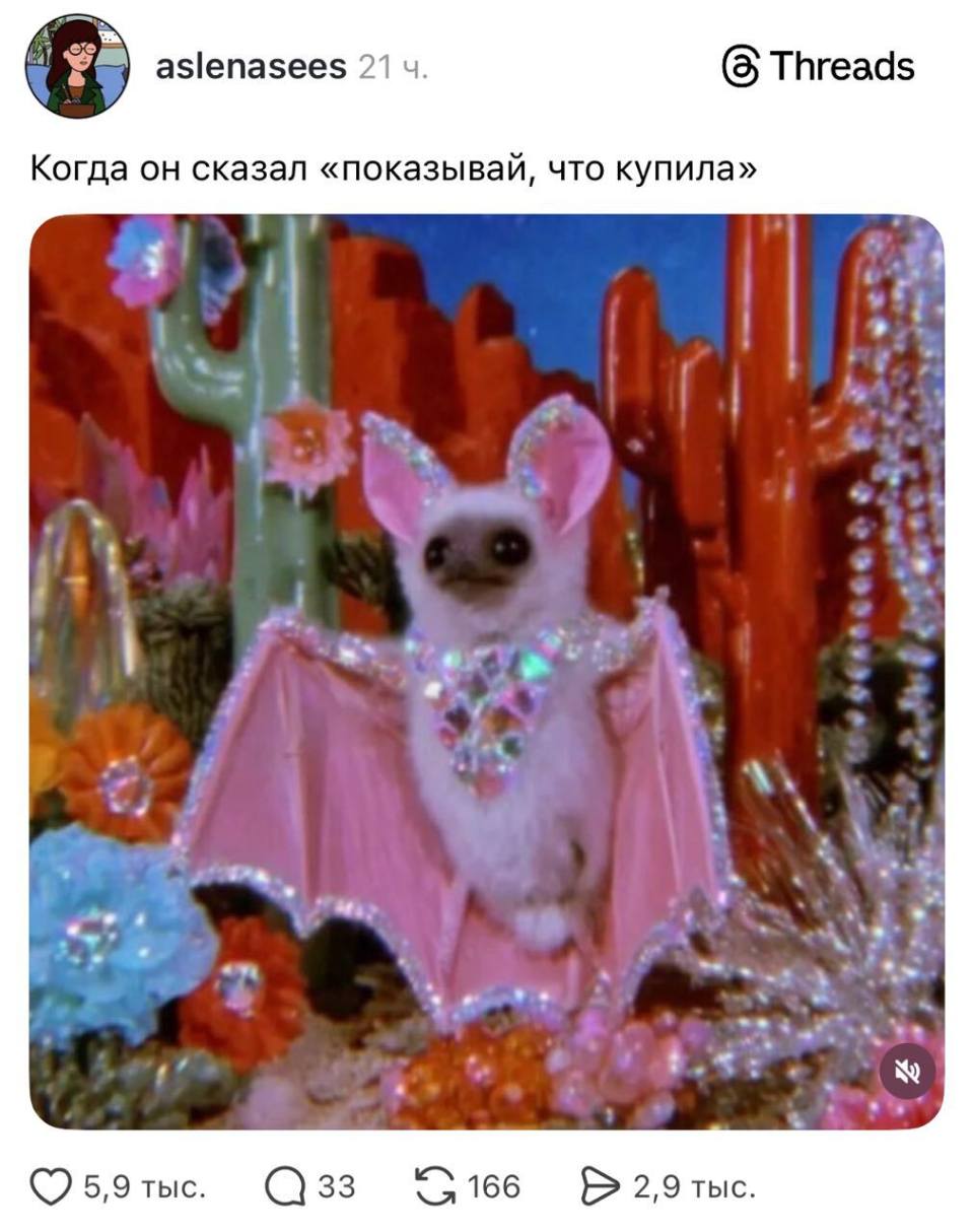 *Когда он сказал «Показывай‚ что купила!»*