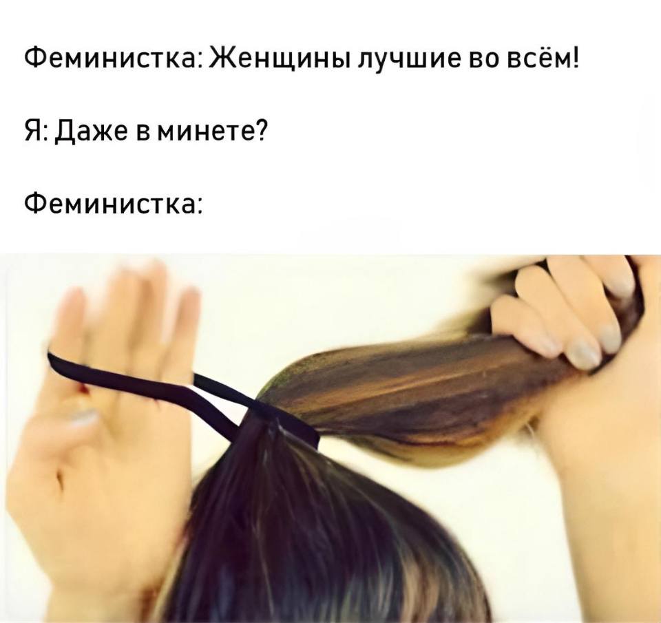 Феминистка: Женщины лучшие во всём!
Я: Даже в минете?
Феминистка: *доказывает свою правоту орально*