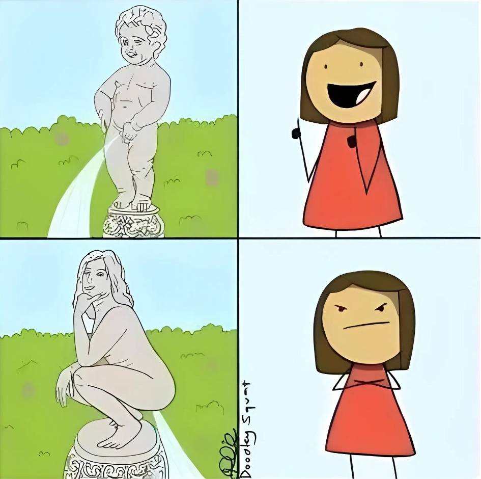 Фонтан:
Писающий мальчик — ДА!
Писающая девочка — НЕТ!