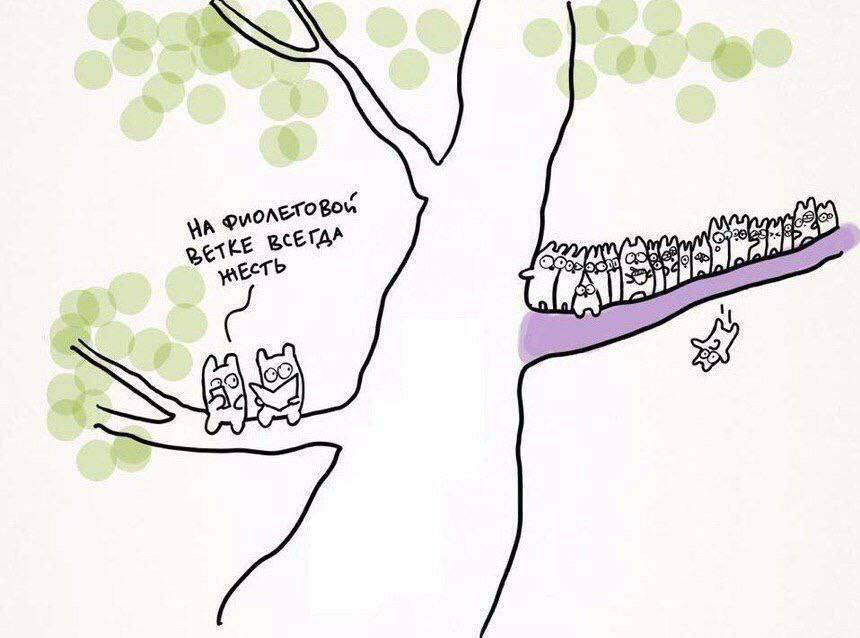 В метро:
– На фиолетовой ветке всегда жесть.