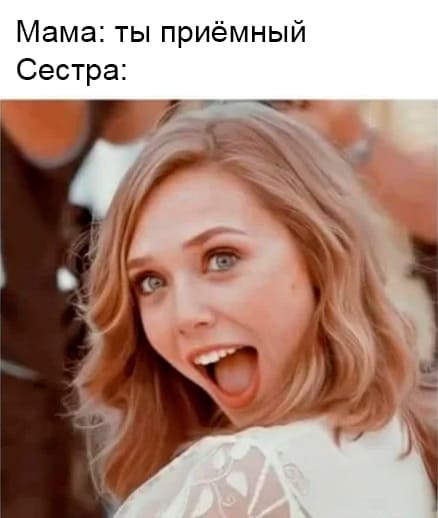 Мама: Ты приёмный.
Сестра: *Ооо да!*