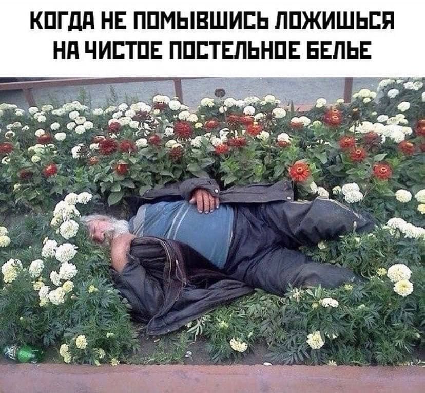 *Когда не помывшись ложишься на чистое постельное бельё*