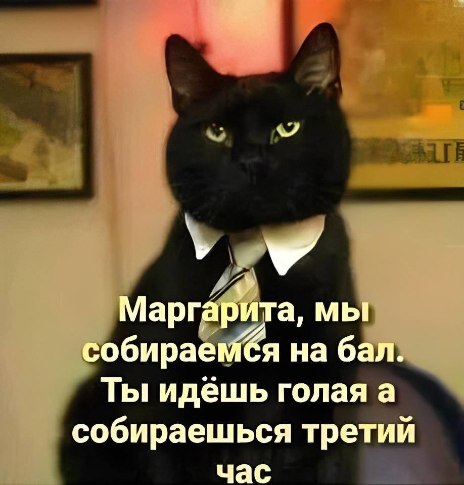 Маргарита, мы собираемся на бал. Ты идёшь голая, а собираешься третий час.