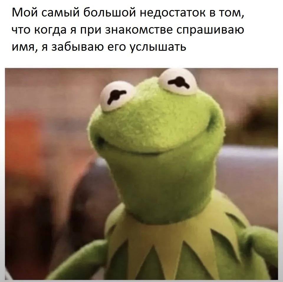 Мой самый большой недостаток в том, что когда я при знакомстве спрашиваю имя, я забываю его услышать.