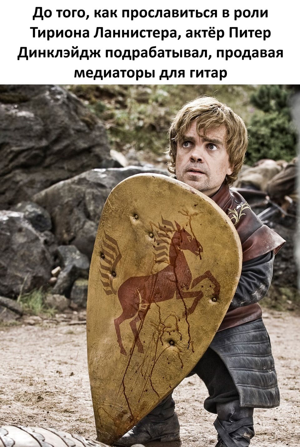 До того, как прославиться в роли Тириона Ланнистера, актёр Питер Динклэйдж подрабатывал, продавая медиаторы для гитар.