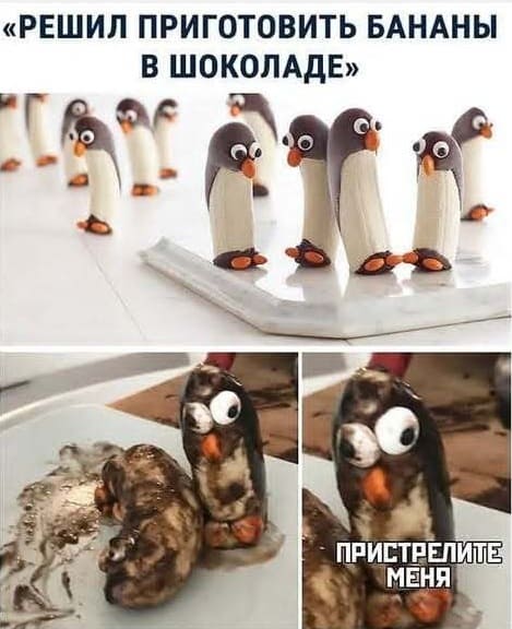 «РЕШИЛ ПРИГОТОВИТЬ БАНАНЫ В ШОКОЛАДЕ»
*ПРИСТРЕЛИТЕ МЕНЯ*
