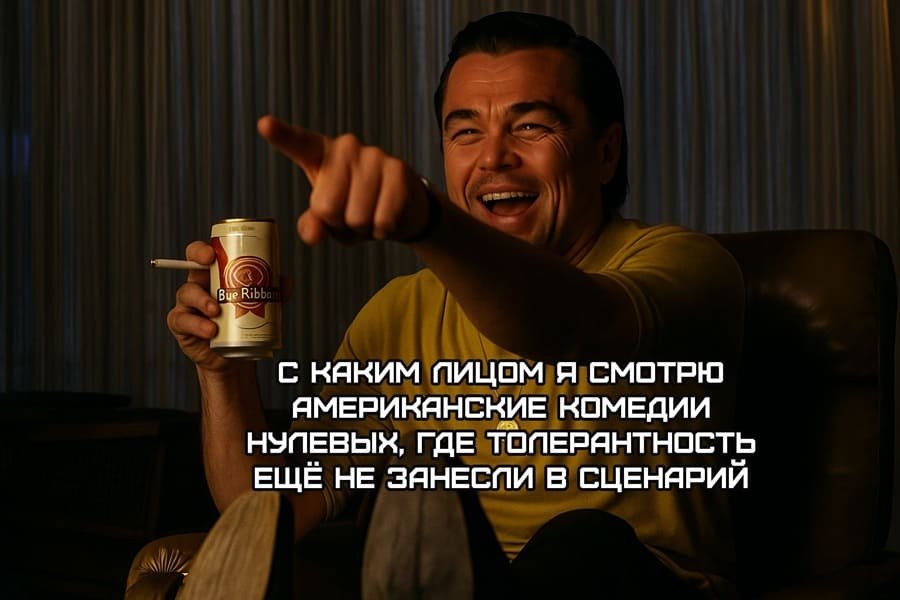 *С каким лицом я смотрю американские комедии нулевых, где толерантность ещё не занесли в сценарий*