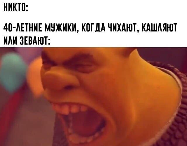 НИКТО:
40-ЛЕТНИЕ МУЖИКИ , КОГДА ЧИХАЮТ, КАШЛЯЮТ ИЛИ ЗЕВАЮТ: