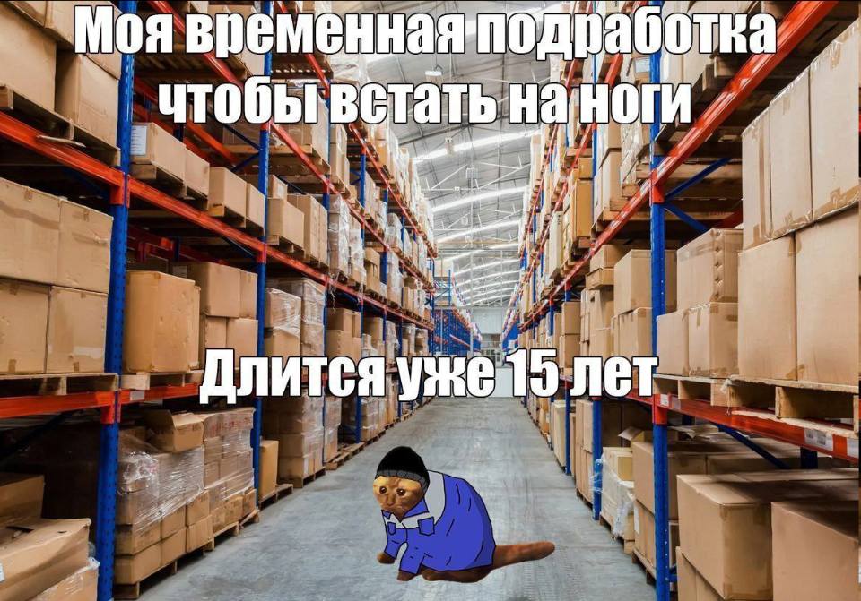 *Моя временная подработка чтобы встать на ноги длится уже 15 лет*