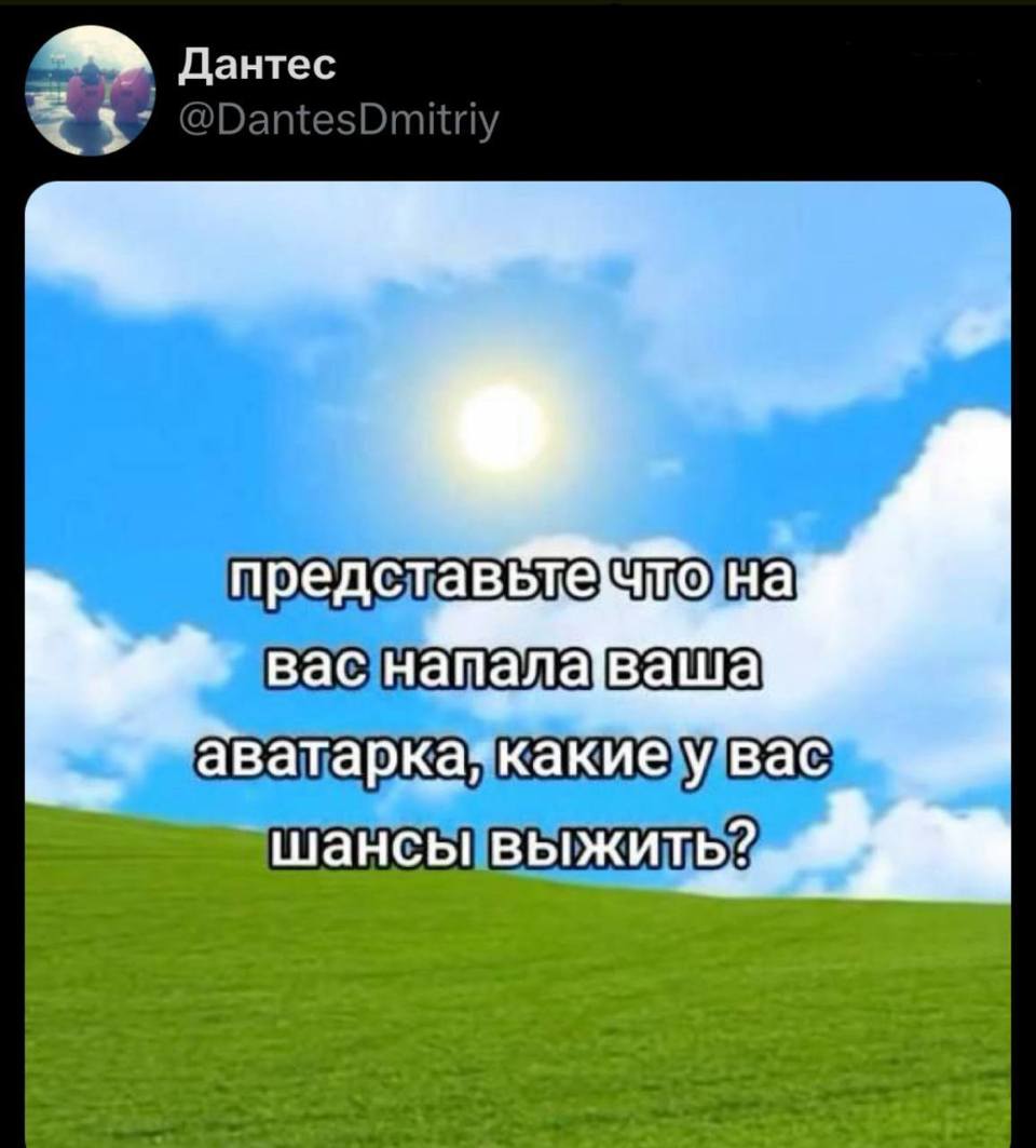 Представьте что на вас напала ваша аватарка, какие у вас шансы выжить?