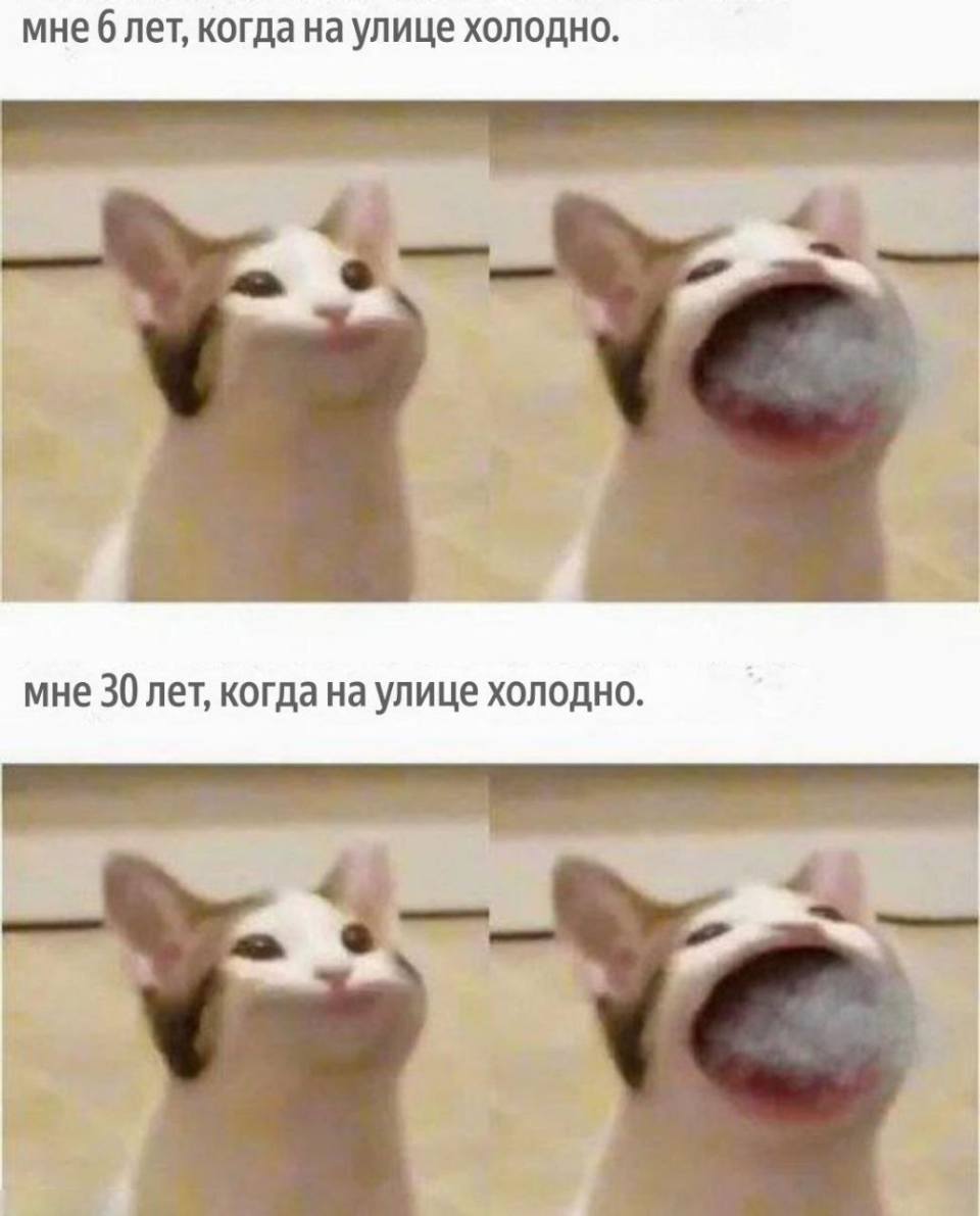 Мне 6 лет, когда на улице холодно.
Мне 30 лет, когда на улице холодно.