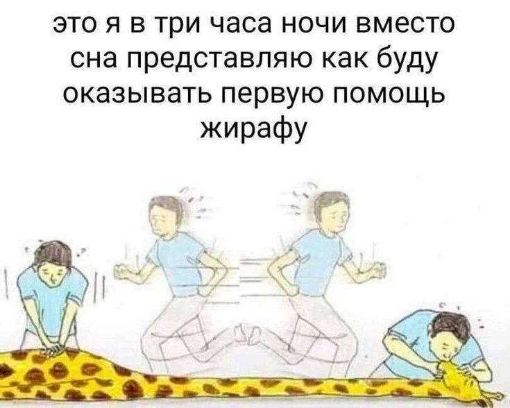 Это я в три часа ночи вместо сна представляю как буду оказывать первую помощь жирафу.