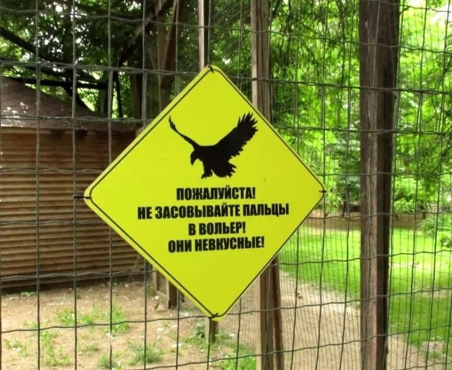 ПОЖАЛУЙСТА! НЕ ЗАСОВЫВАЙТЕ ПАЛЬЦЫ В ВОЛЬЕР! ОНИ НЕВКУСНЫЕ!