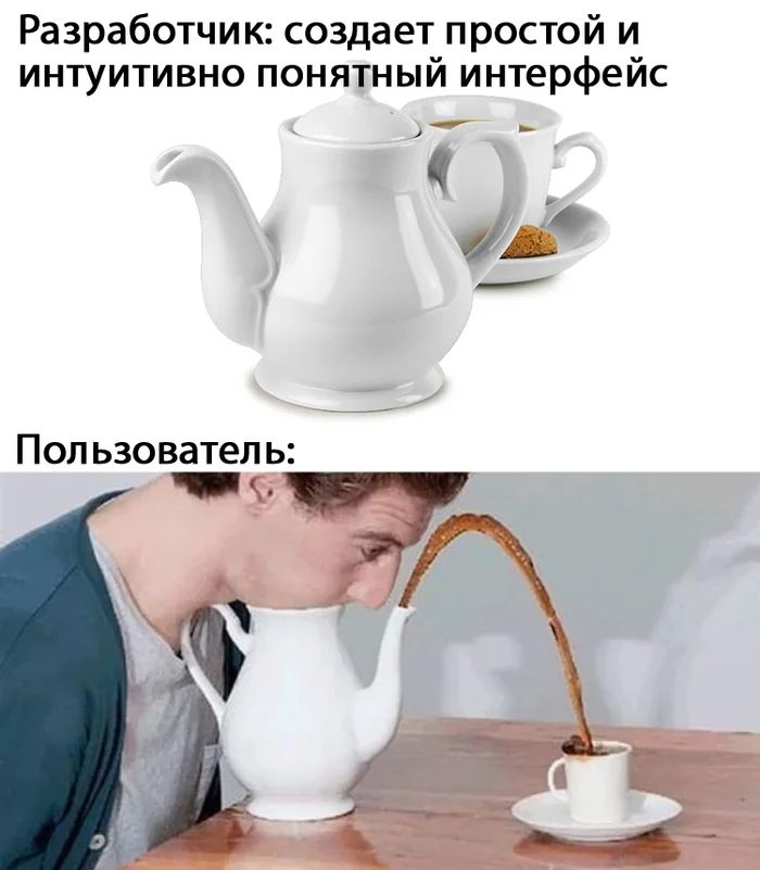 *Разработчик: создает простой и интуитивно понятный интерфейс*
*Пользователь*