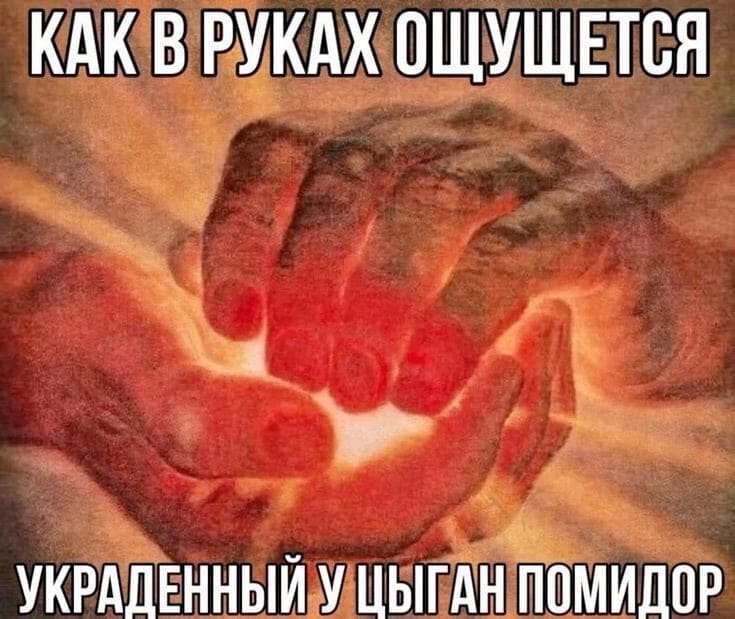 *Как в руках ощущается украденный у цыган помидор*