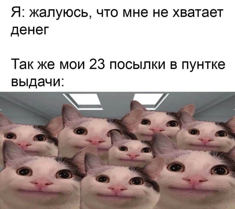 Я: жалуюсь, что мне не хватает денег.
Так же мои 23 посылки в пункте выдачи: